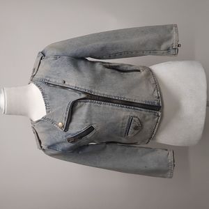 GAP Washed Denin Moto Jacket, Size XS